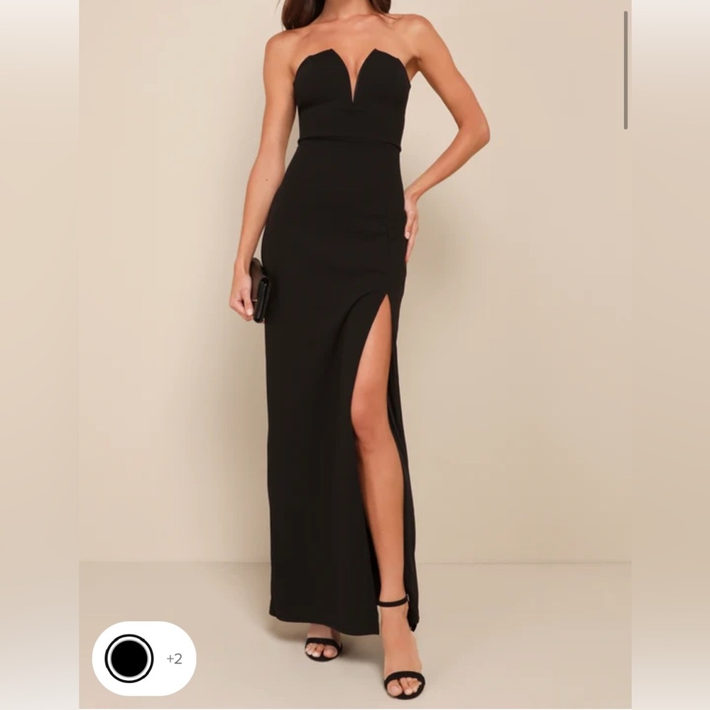 Lulus Dedicated to Glamour Black Strapless Maxi Dress